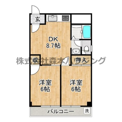 【間取り】 | 　松栄畷ハイツ