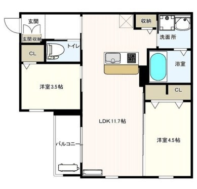 明石市硯町1丁目PJの間取り