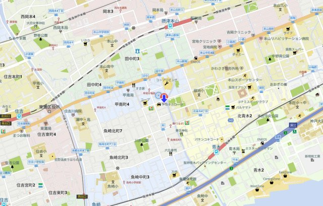 本山ビューハイツの地図