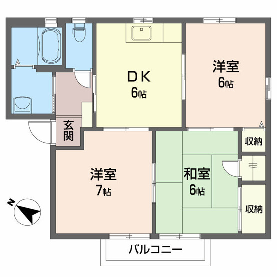 【間取り】 | シャーメゾン桜井 | 3DKのお部屋です