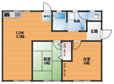 湊貸家　D号室の間取り