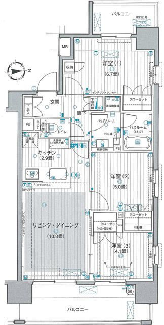 パレステージ町屋壱番館の間取り