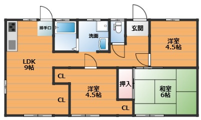 【間取り】 | 湊貸家　2号室