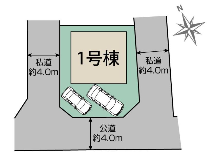 中央区上矢部５丁目新築戸建て　2期1号棟の区画図|区画図「中央区上矢部5丁目新築戸建て」