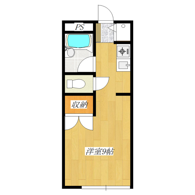 シェ・オークルの間取り|９帖の広々としたお部屋です★