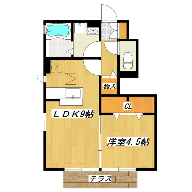 フォルテーヌⅤの間取り|人気の１ＬＤＫです！！