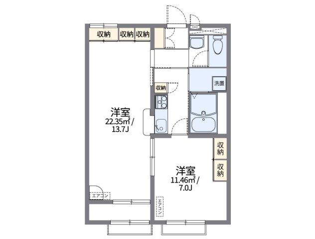 【間取り】 | レオパレスアイコート川南