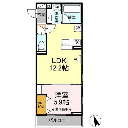 【間取り】 | ウェルデンス戸塚Ｂ | 1LDKの間取りです！
