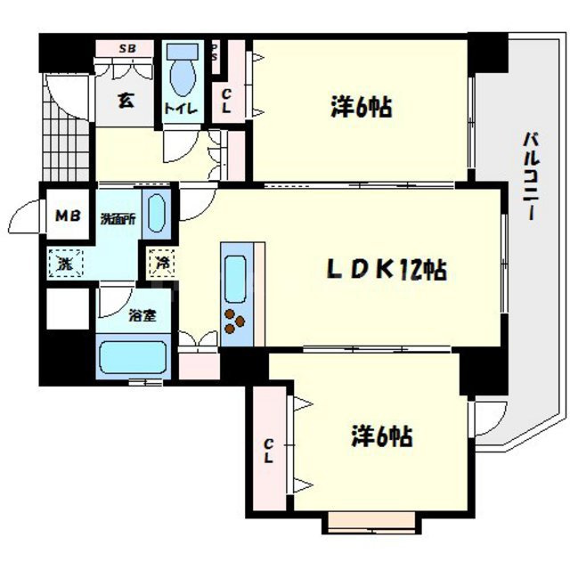 エステムプラザ心斎橋エグゼ　南小学校区の間取り|エステムプラザ心斎橋エグゼ　間取り