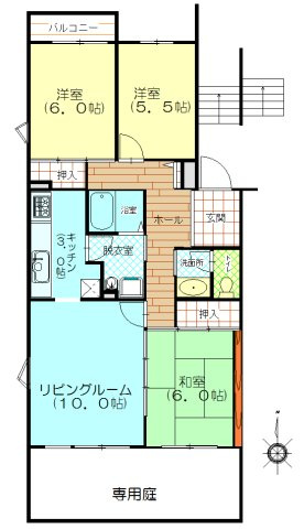 東鷲宮ニュータウン駅前プラザ２号棟の間取り