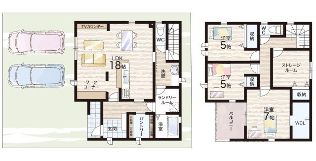 ■寝屋川市萱島東　第7期　新築一戸建ての間取り|2号地
