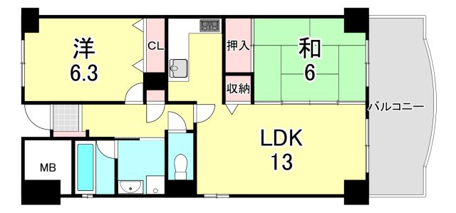 ロイヤルハイム里中の間取り