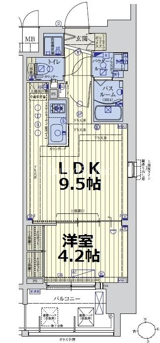 スワンズシティ大手前レーヴェの間取り