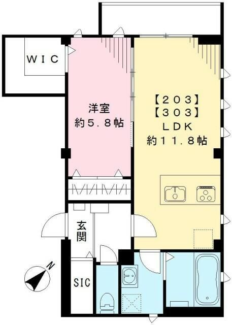 ラシーネ北新宿の間取り