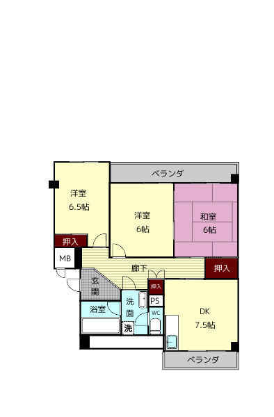サンパレス大神の間取り