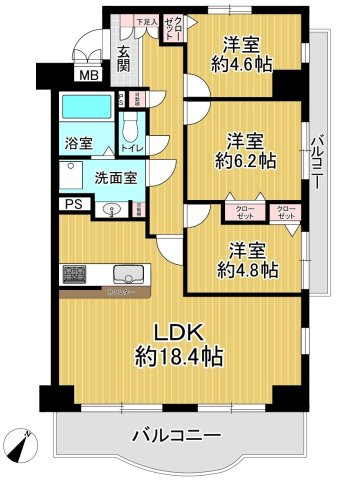 油井花見川アーバンコンフォートの間取り|※仮の間取りのため変更の可能性があります