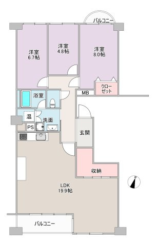 日車マンション南山の間取り