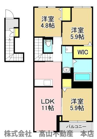 サウスサイドテラスの間取り
