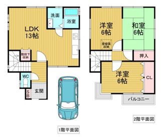 【間取り】 | 北葛城郡上牧町服部台2丁目戸建