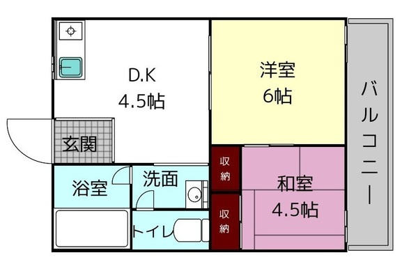 大神ハイツの間取り