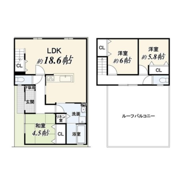 　上京区弁天町中古戸建の間取り