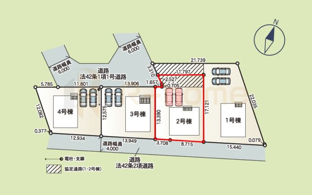 土浦市高岡第3　新築戸建て　2号棟の区画図|大きなお買い物だからこそ、メリット・デメリットを伝えさせて頂きます。
R-homeにお任せください♪