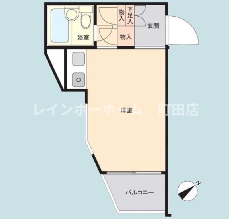 ポケットハイツ本厚木※初期費用分割あと払いサービス利用可能物件の間取り
