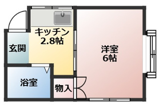【間取り】 | 渡辺コーポ | 01号室の間取りです。