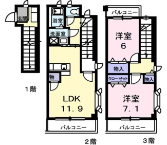 【間取り】 | グランメール勝田
