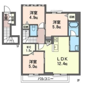 【間取り】 | トミーガーデンF(シャーメゾン)