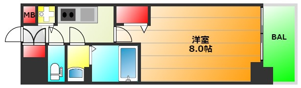 プレサンス難波ラフィーネの間取り|現状有姿