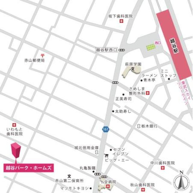 越谷パーク・ホームズの地図
