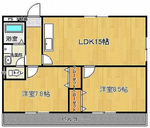 サンフィールドⅢの間取り|※別号室のお写真になります。