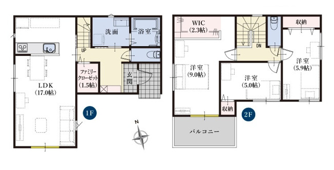 【間取り】 | 葵区千代田二丁目7期　新築戸建　3号棟