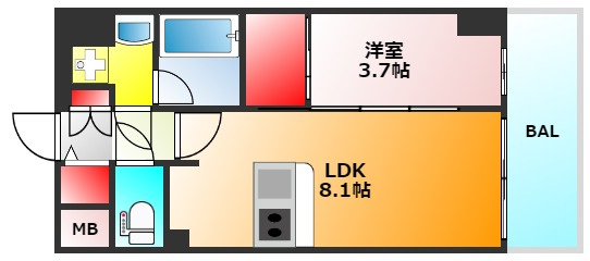 レオンコンフォート難波クレア の間取り|現状有姿