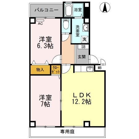 【間取り】 | Ｔｗｉｎ　Ｃａｓａ　Ⅱ棟　