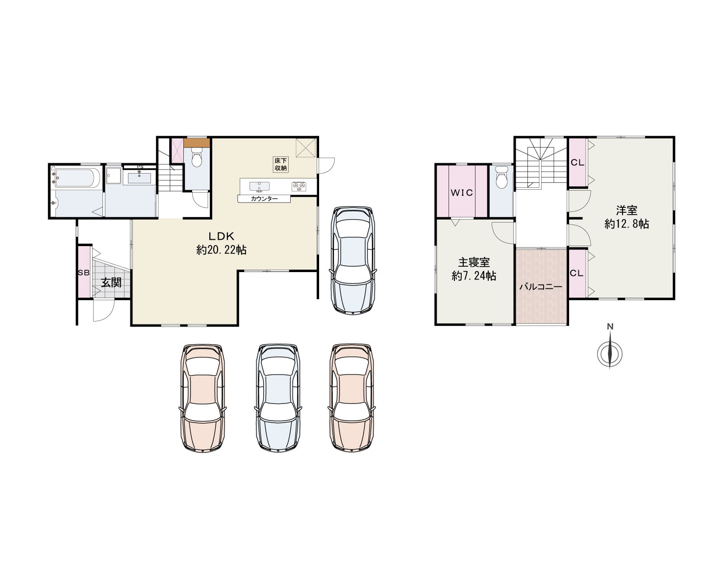阪南市桃の木台7丁目　中古戸建の間取り|南西角地　土地61坪　建物31.4坪　平成21年築　R８年９月リフォーム済　2380万円
