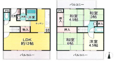 日生花隈コーポラスの間取り