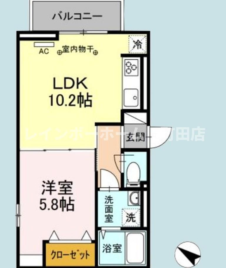 D-room樹・旭町※初期費用分割あと払いサービス利用可能物件の間取り