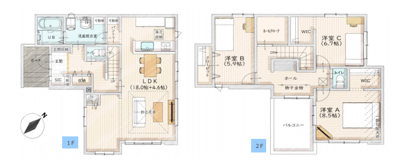 さいたま市見沼区大谷　9期　新築一戸建て　リガーレ　01の間取り|【全1棟・1号棟】さいたま市見沼区大谷　9期　新築一戸建て　リガーレ　01・3LDK・土地面積143.12m2・建物面積119.86m2