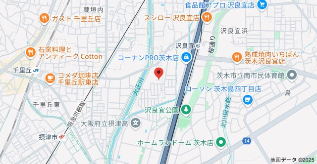 大建コーポ千里丘B棟の地図