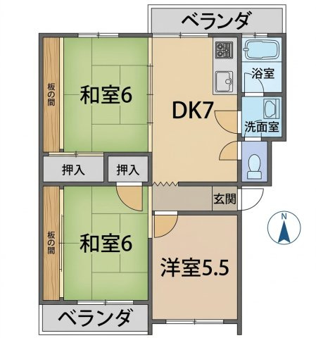 大建コーポ千里丘B棟の間取り