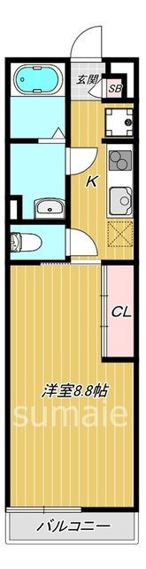 リブリ・杜の間取り|広めの居室です。