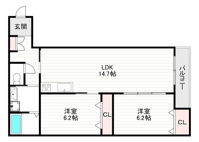 ＢＪ，ＤＡ・ＶＩＮＣＩの間取り
