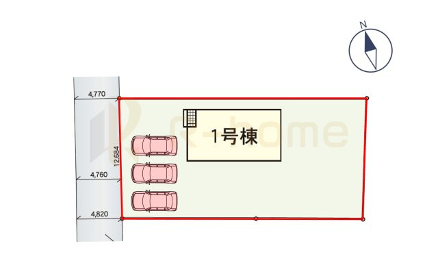 小美玉市堅倉第1　新築戸建て　1号棟の区画図|大きなお買い物だからこそ、メリット・デメリットを伝えさせて頂きます。
R-homeにお任せください♪