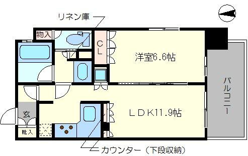 リーガル南堀江　堀江小学校区の間取り|リーガル南堀江　開放感のある間取り