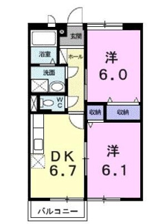 【間取り】 | シャルマン牛渕Ｂ