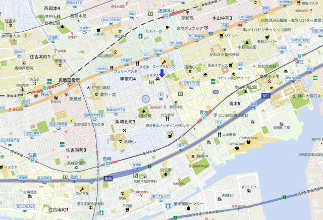 日商岩井香枦園マンション一号棟の地図