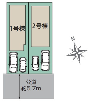 尼崎市神田中通　新築一戸建ての区画図|全2区画