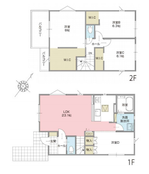 蓮田市馬込　1期　新築一戸建て　CRAFT PIT　01の間取り|【全２棟・1号棟】蓮田市馬込　1期　新築一戸建て　CRAFT PIT　01・3LDK・土地面積138.64m2・建物面積105.57m2